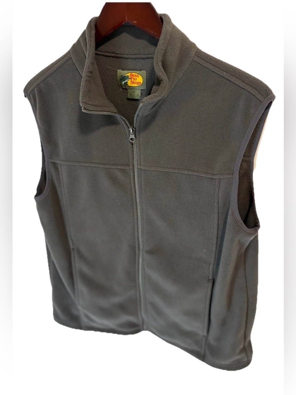Bass Pro Shop Men's Fleece Vest Sleeveless Gray Medium